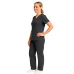 Camisa Scrub Pijama Cirúrgico Cinza Chumbo Gabardine