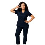 Camisa Scrub Basic - Pijama Cirúrgico Azul Marinho em Gabardine