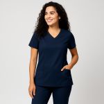 Camisa Scrub Basic - Pijama Cirúrgico Azul Marinho em Gabardine