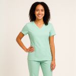 Camisa Scrub Verde Agua em Gabardine - Feminino