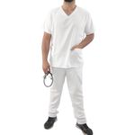 Camisa Scrub Branca Masculina Enfermagem Privativo Pijama