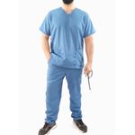 Camisa Scrub Masculina Azul Celeste - Pijama Privativo Homem