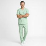 Calça Verde Água Masculina Gabardine Pijama Cirúrgico