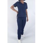 Camisa Scrub Basic - Pijama Cirúrgico Azul Marinho em Gabardine