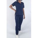 Calça Feminina em Gabardine Azul Marinho