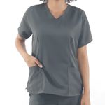 Camisa Scrub Pijama Cirúrgico Cinza Chumbo Gabardine