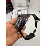 Relogio Cartier Santos Borracha Automático Black
