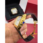 Relogio Cartier Santos Borracha Automático Dourado