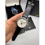 Relogio Montblanc Couro Automático Prata