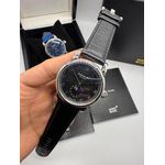 Relogio Montblanc Couro Automático Prata