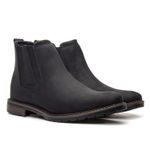 Botina Masculina Couro Crazy Horse Preta