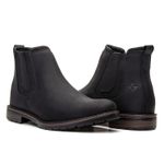 Botina Masculina Couro Crazy Horse Preta