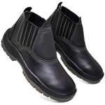 Bota de Segurança Reforçada Em Couro Legítimo Preto