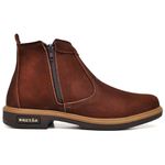 Botina Masculina Ziper Solado Texas Bico Quadrado Marrom