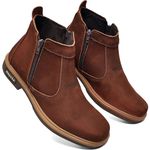 Botina Masculina Ziper Solado Texas Bico Quadrado Marrom