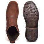 Botina Masculina Ziper Solado Texas Bico Quadrado Marrom