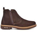 Botina Masculina Ziper Solado Texas Bico Quadrado Chocolate
