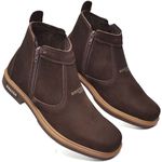 Botina Masculina Ziper Solado Texas Bico Quadrado Chocolate