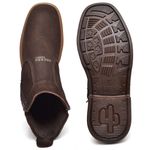 Botina Masculina Ziper Solado Texas Bico Quadrado Chocolate