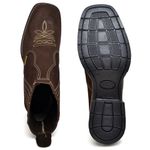 Botina Texana Masculina Em Couro Cano Médio Chocolate 