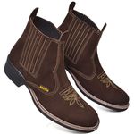 Botina Country Texana Masculina Nobuck Chocolate
