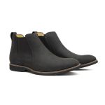 Botina Premium Couro Crazy Horse - Preta