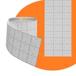 Etiqueta Tag Brinco 1 Furo - 25x20 - Couche x Bopp - 3 Carreiras - Furo Cima Branco Pack 6 Rolos g