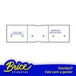 Etiqueta Tag Brinco 1 Furo - 25x20 - Couche x Bopp - 3 Carreiras - Furo Cima Branco Pack 6 Rolos g