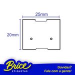 Etiqueta Tag Brinco 1 Furo - 25x20 - Couche x Bopp - 3 Carreiras - Furo Cima Branco Pack 6 Rolos g
