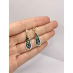 Brinco Gota Abalone com Zircônia