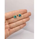 Brinco Redondo Abalone com Zircônia