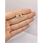 Brinco Elefante Abalone com Zircônia