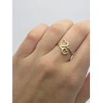 Anel com Dois Corações 1mm