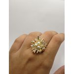Anel Com Zircônia e Pérolas