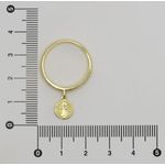Anel com Medalha São Bento e Zircônia