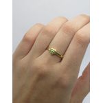 Anel de Coração com Zircônia Verde