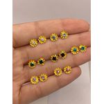 Brinco Infantil Flor com Zircônia 
