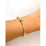 Bracelete Com Detalhe Cravejado E Separador Liso 