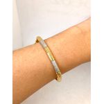 Bracelete Intercalado Dourado E Ródio Branco