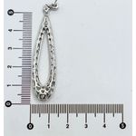 Brinco Comprido Formato Gota Cravejado Ródio Branco