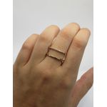 Anel Duplo Liso e com Zircônia
