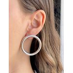 Brinco Argola Redonda Frontal Folheado a Prata