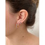 Brinco Argola 2 Fileiras de Zircônia Colorido G