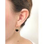 Brinco Argola Coração Preto 