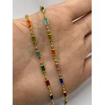 Choker Retângulos Coloridos 35cm + Extensor