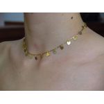 Choker Corações Pendurados 35cm + Extensor