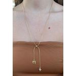 Colar Gravatinha Com Pingente São Bento E Cruz De Zircônia