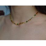 Choker com Pedras Coloridas 35cm + Extensor