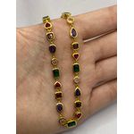 Choker com Pedras Coloridas 35cm + Extensor