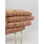 Choker Margaridas com Pérolas 35+5cm